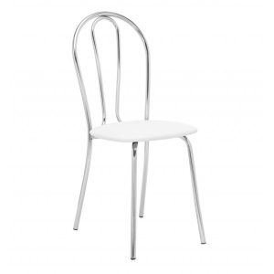 Металлический венский стул с белым сидением