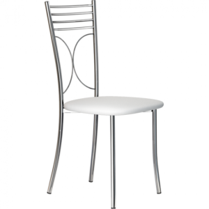 металлический стул с белым сиденьем