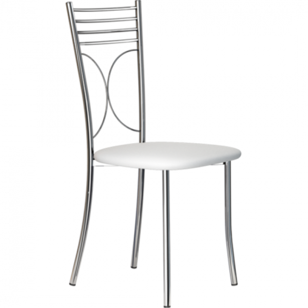 металлический стул с белым сиденьем