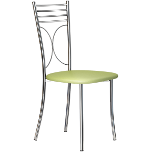 стул металлический с сиденьем салатового цвета