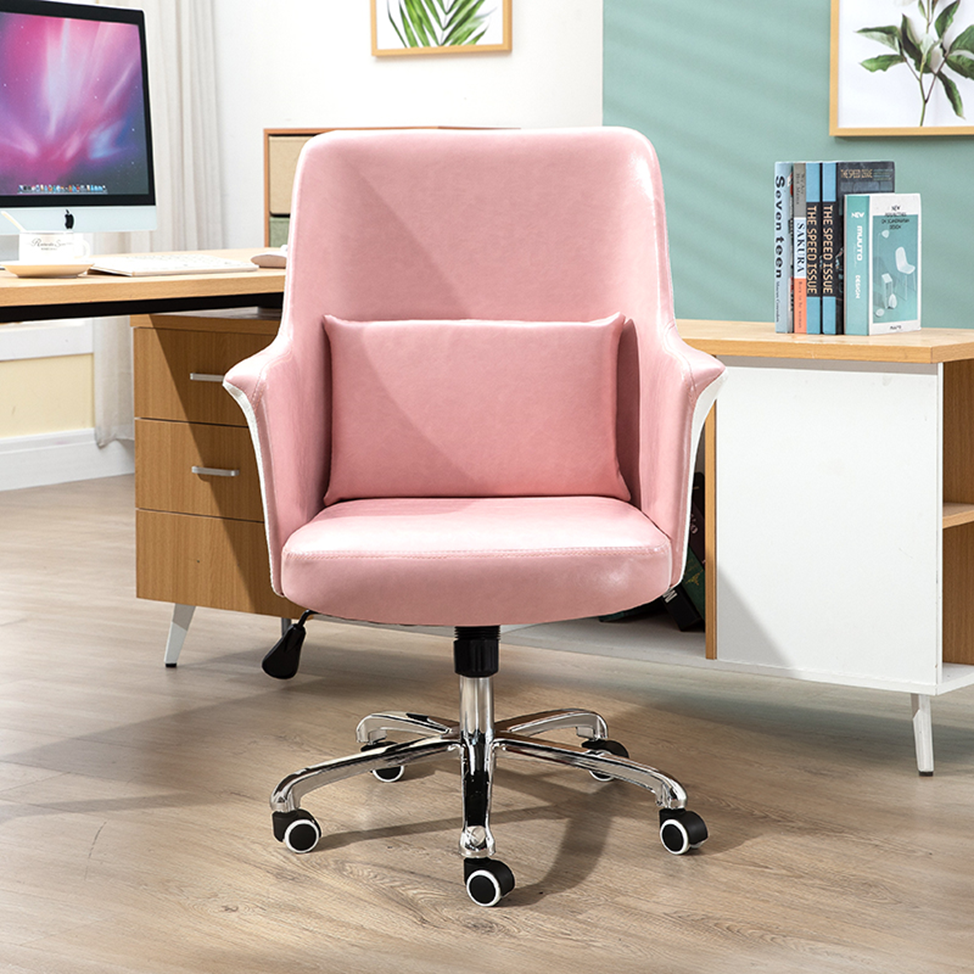 розовое офисное кресло