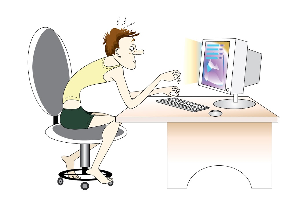 рисунок мужчина за компьютером