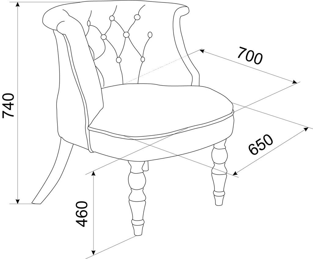 Полу-кресло с размерами